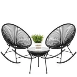Best Choice Products 3-Piece All-Weather Patio Woven Rope Acapulco-Style Bistro Furniture Set W/ Rocking Chairs, Table -Best Choice Products Shop GUEST ead32649 3f94 428d a1b4 5f2dd82dab9c