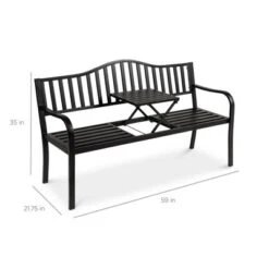 Best Choice Products Outdoor Garden Steel Patio Porch Bench With Pullout Middle Table W/ Weather-Resistant Frame - Black 13 Best Choice Products Outdoor Garden Steel Patio Porch Bench With Pullout Middle Table W/ Weather-Resistant Frame - Black -Best Choice Products Shop GUEST f4e60257 3d58 497c aa85 166090396f00