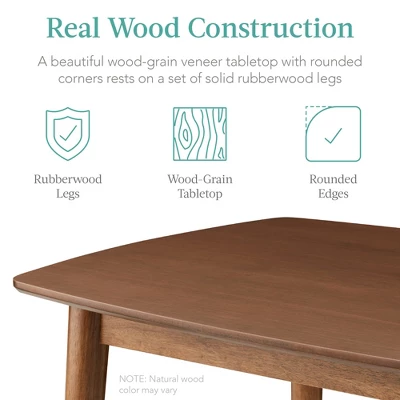 Best Choice Products 5-Piece Compact Wooden Mid-Century Modern Dining Set W/ 4 Chairs, Padded Seat & Back - Brown/White 5 Best Choice Products 5-Piece Compact Wooden Mid-Century Modern Dining Set W/ 4 Chairs, Padded Seat & Back - Brown/White - Image 3