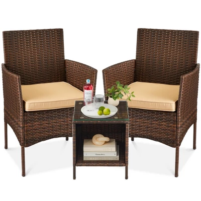 Best Choice Products 3-Piece Outdoor Wicker Conversation Bistro Set, Patio Chat Furniture W/ 2 Chairs, Table 13 Best Choice Products 3-Piece Outdoor Wicker Conversation Bistro Set, Patio Chat Furniture W/ 2 Chairs, Table - Image 11
