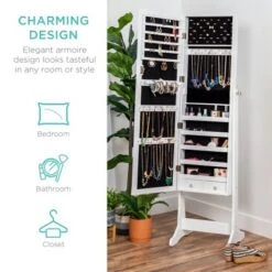 Best Choice Products 6-Tier Standing Mirror Lockable Storage Organizer Cabinet Armoire W/ Velvet Interior 14 Best Choice Products 6-Tier Standing Mirror Lockable Storage Organizer Cabinet Armoire W/ Velvet Interior -Best Choice Products Shop GUEST f818e215 067f 4a3a 8488 d36fe696f64c