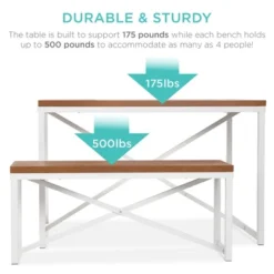 Best Choice Products 45.5in 3-Piece Bench Style Dining Furniture Set, 4-Person Dinette W/ 2 Benches, Table 18 Best Choice Products 45.5in 3-Piece Bench Style Dining Furniture Set, 4-Person Dinette W/ 2 Benches, Table -Best Choice Products Shop GUEST f98f57c4 dae6 4d78 a699 977836d5e084