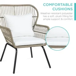 Best Choice Products 3-Piece Patio Conversation Bistro Set, Outdoor Wicker W/ 2 Chairs, Cushions, Side Table -Best Choice Products Shop GUEST fc40fb08 cd20 4e6a 825b a79df3d460c2